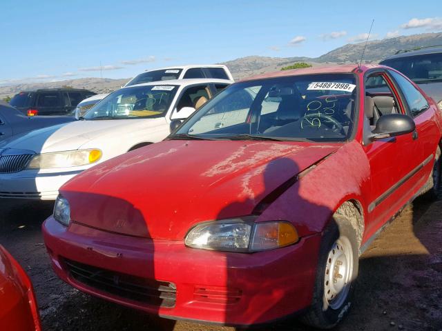 2HGEJ2129RH515183 - 1994 HONDA CIVIC DX RED photo 2