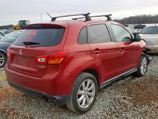 4A4AP3AU2FE021701 - 2015 MITSUBISHI OUTLANDER RED photo 4