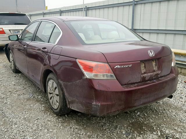 1HGCP26398A054216 - 2008 HONDA ACCORD BURGUNDY photo 3