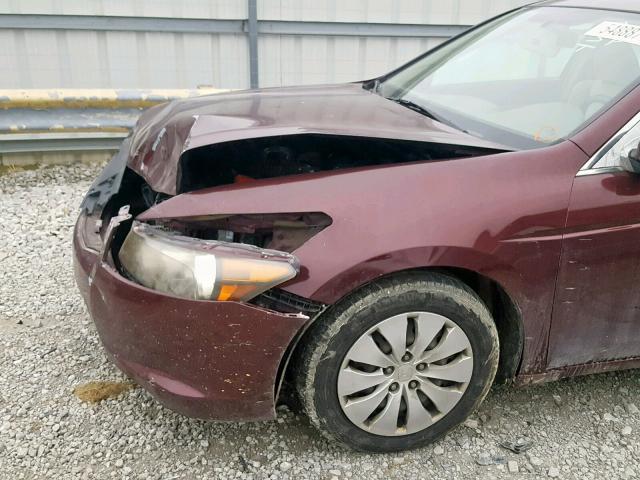 1HGCP26398A054216 - 2008 HONDA ACCORD BURGUNDY photo 9