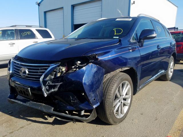 2T2BC1BA1FC006802 - 2015 LEXUS RX 450H BLUE photo 2