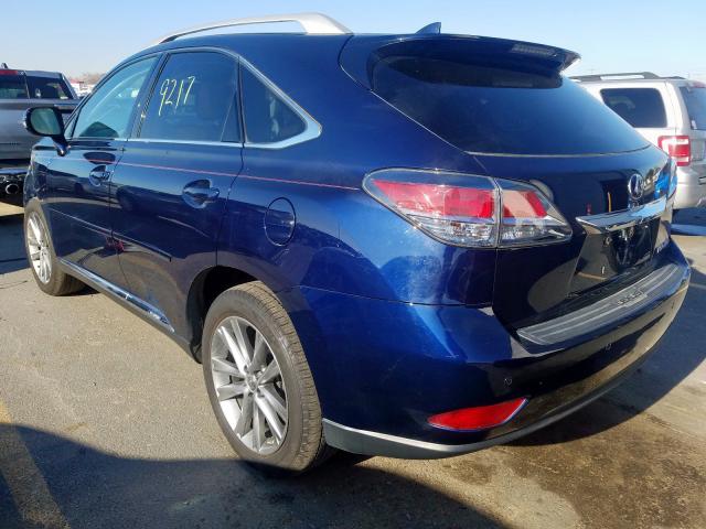 2T2BC1BA1FC006802 - 2015 LEXUS RX 450H BLUE photo 3