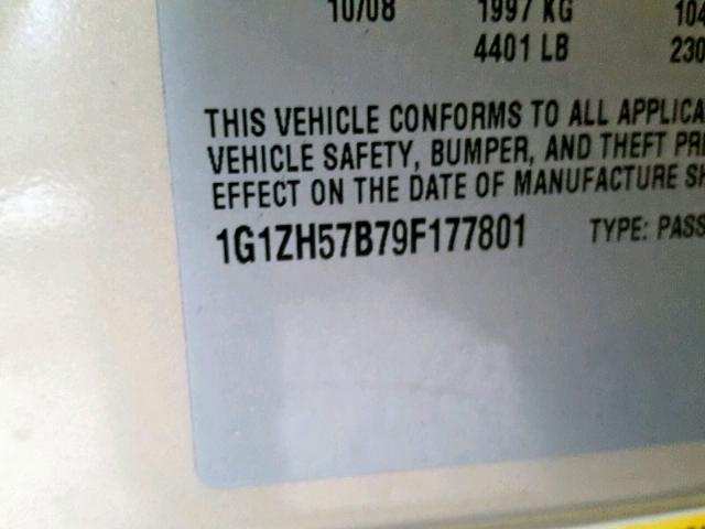 1G1ZH57B79F177801 - 2009 CHEVROLET MALIBU 1LT GOLD photo 10