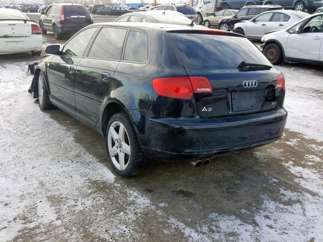 WAUHF68P88A024779 - 2008 AUDI A3 2.0 BLACK photo 3