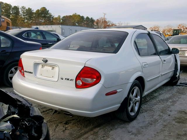 JN1CA31D91T601374 - 2001 NISSAN MAXIMA GXE WHITE photo 4