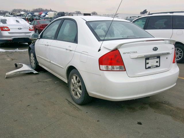 KNAFE221595612771 - 2009 KIA SPECTRA EX WHITE photo 3