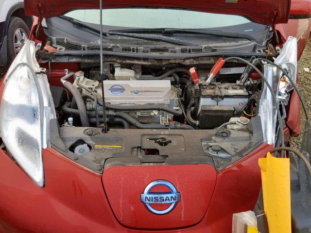 JN1AZ0CP9CT021289 - 2012 NISSAN LEAF SV RED photo 7