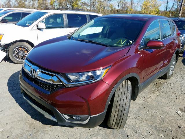 7FARW2H84JE050452 - 2018 HONDA CR-V EXL BURGUNDY photo 2