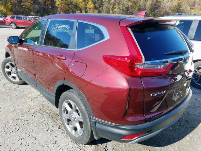 7FARW2H84JE050452 - 2018 HONDA CR-V EXL BURGUNDY photo 3