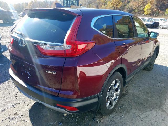 7FARW2H84JE050452 - 2018 HONDA CR-V EXL BURGUNDY photo 4