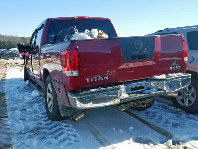 1N6AA07B54N537445 - 2004 NISSAN TITAN BURGUNDY photo 3