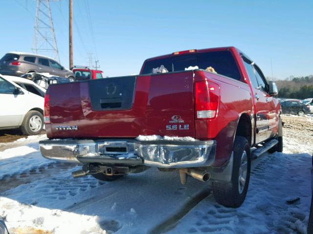 1N6AA07B54N537445 - 2004 NISSAN TITAN BURGUNDY photo 4