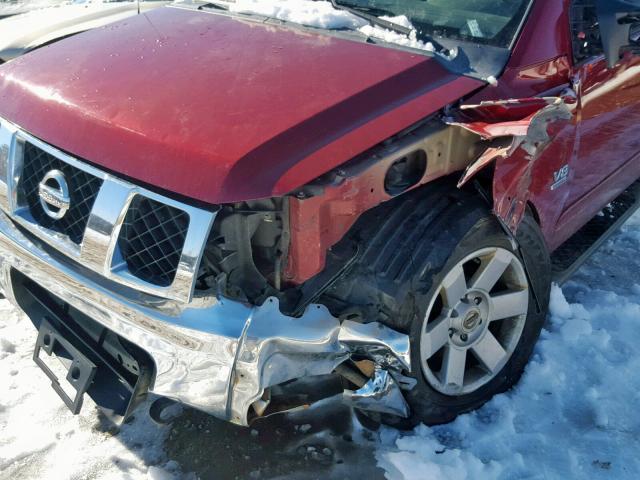 1N6AA07B54N537445 - 2004 NISSAN TITAN BURGUNDY photo 9