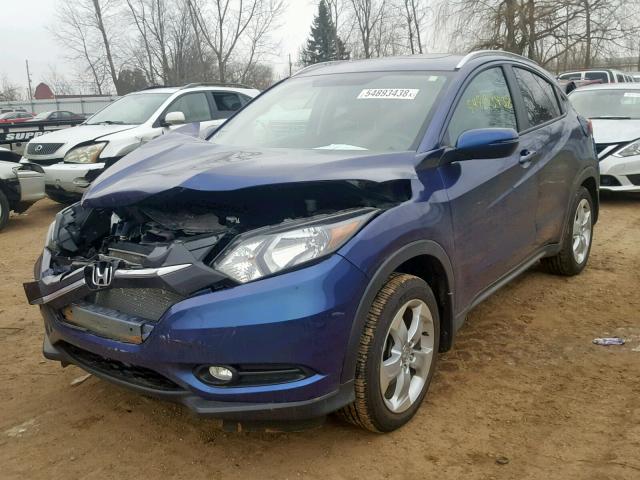 3CZRU6H74GM706843 - 2016 HONDA HR-V EXL BLUE photo 2