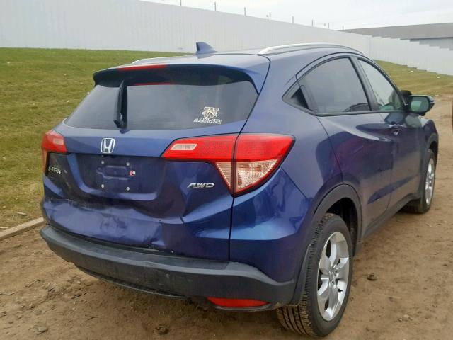 3CZRU6H74GM706843 - 2016 HONDA HR-V EXL BLUE photo 4