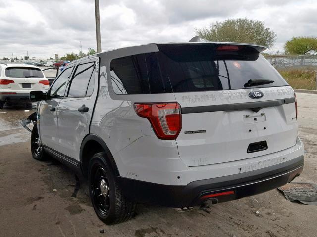 1FM5K8AR2GGD30697 - 2016 FORD EXPLORER P WHITE photo 3