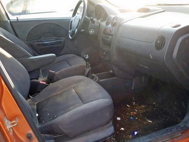 KL1TD66647B754864 - 2007 CHEVROLET AVEO BASE Narıncı foto 5