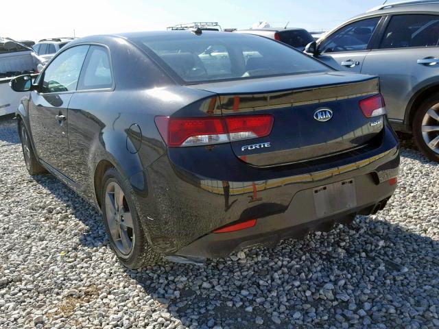 KNAFU6A23A5257950 - 2010 KIA FORTE EX BLACK photo 3