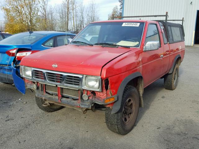 1N6HD16YXSC418946 - 1995 NISSAN TRUCK KING RED photo 2