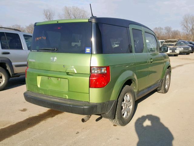 5J6YH28778L001854 - 2008 HONDA ELEMENT EX GREEN photo 4