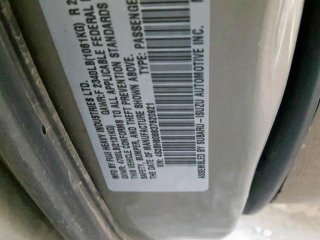 4S3BH806837620921 - 2003 SUBARU LEGACY OUT TAN photo 10