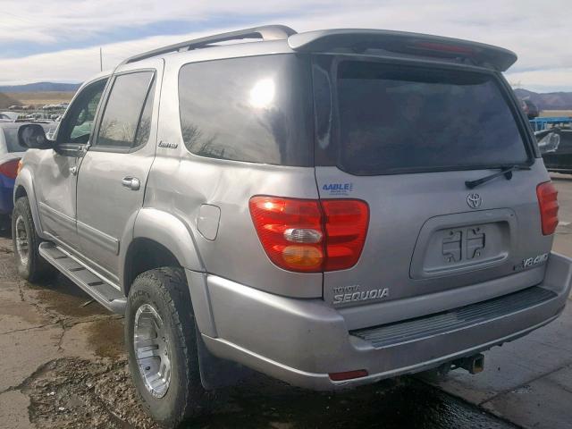 5TDBT48A63S177139 - 2003 TOYOTA SEQUOIA LI SILVER photo 3