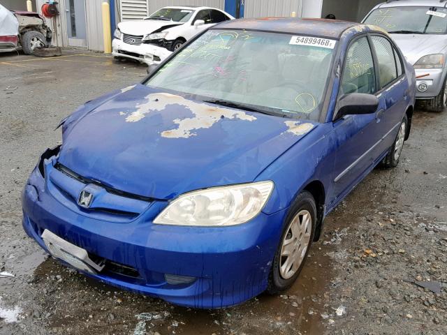 2HGES16314H631026 - 2004 HONDA CIVIC DX V BLUE photo 2