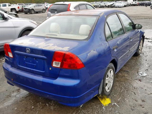 2HGES16314H631026 - 2004 HONDA CIVIC DX V BLUE photo 4