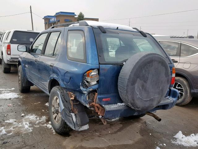 4S6DM58W6Y4419232 - 2000 HONDA PASSPORT E BLUE photo 3