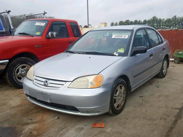 1HGES16291L016388 - 2001 HONDA CIVIC DX SILVER photo 2