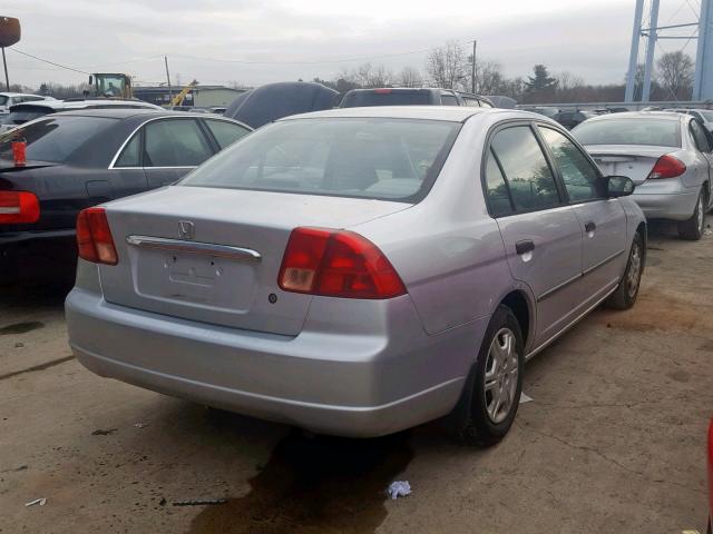 1HGES16291L016388 - 2001 HONDA CIVIC DX SILVER photo 4