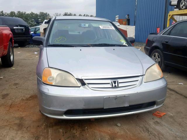 1HGES16291L016388 - 2001 HONDA CIVIC DX SILVER photo 9