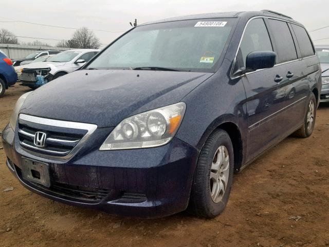 5FNRL38777B059320 - 2007 HONDA ODYSSEY EX BLUE photo 2