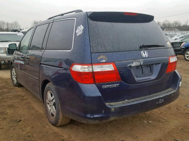 5FNRL38777B059320 - 2007 HONDA ODYSSEY EX BLUE photo 3