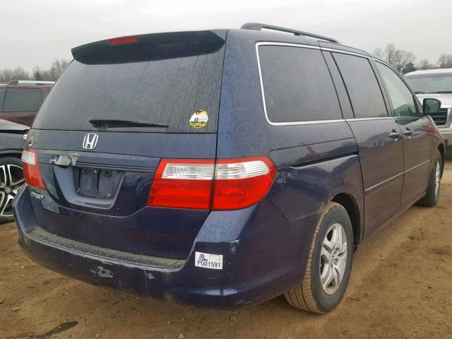 5FNRL38777B059320 - 2007 HONDA ODYSSEY EX BLUE photo 4