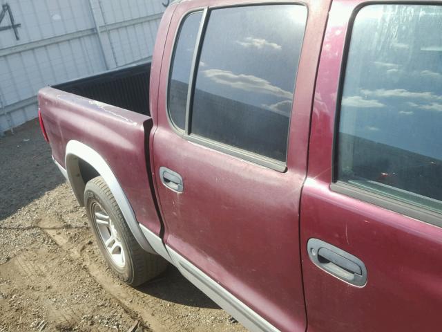 1B7HL48N72S625715 - 2002 DODGE DAKOTA QUA RED photo 9