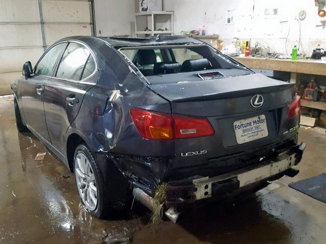 JTHCK262372010787 - 2007 LEXUS IS 250 BLACK photo 3