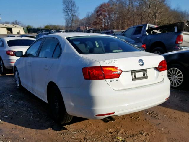 3VW2K7AJ0EM333187 - 2014 VOLKSWAGEN JETTA BASE WHITE photo 3