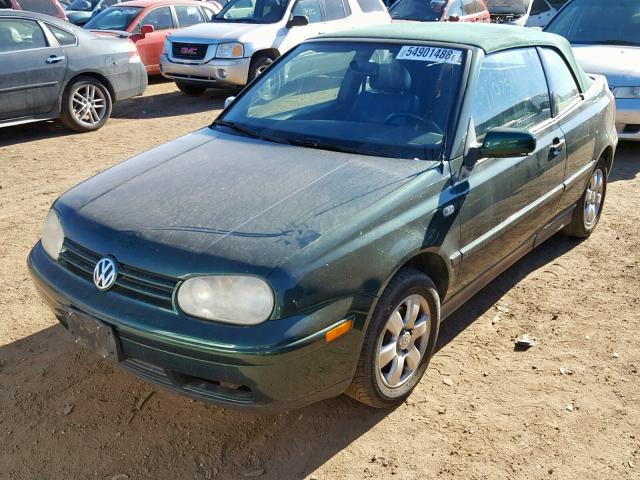 3VWDC21V11M814829 - 2001 VOLKSWAGEN CABRIO GLX GREEN photo 2