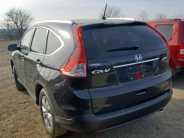 2HKRM4H73CH614245 - 2012 HONDA CR-V EXL BLACK photo 3