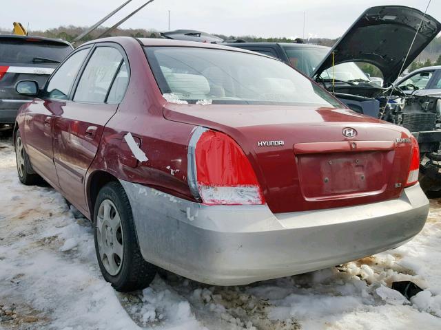 KMHDN45D63U517060 - 2003 HYUNDAI ELANTRA GL RED photo 3