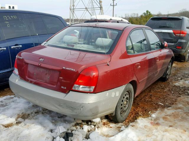 KMHDN45D63U517060 - 2003 HYUNDAI ELANTRA GL RED photo 4