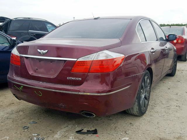 KMHGC46E09U028771 - 2009 HYUNDAI GENESIS 3. BURGUNDY photo 4