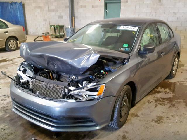 3VW2K7AJ4FM278325 - 2015 VOLKSWAGEN JETTA BASE Գրաֆիտ լուսանկար 2