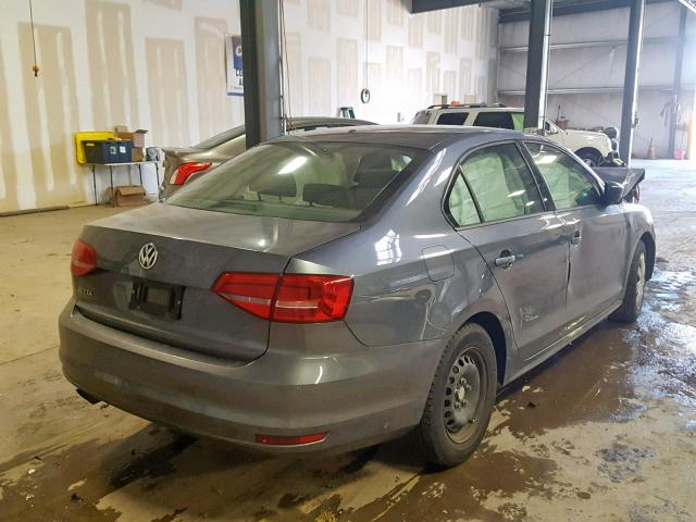 3VW2K7AJ4FM278325 - 2015 VOLKSWAGEN JETTA BASE Գրաֆիտ լուսանկար 4