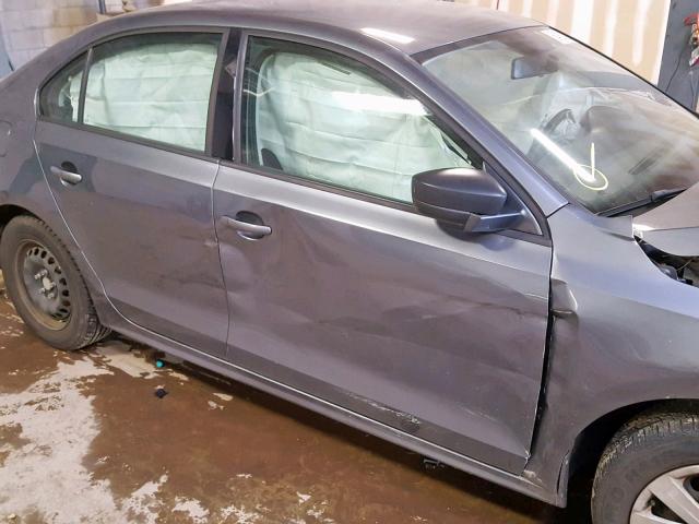 3VW2K7AJ4FM278325 - 2015 VOLKSWAGEN JETTA BASE Գրաֆիտ լուսանկար 9