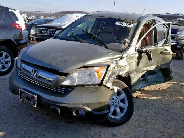 JHLRE48728C046699 - 2008 HONDA CR-V EXL GREEN photo 2