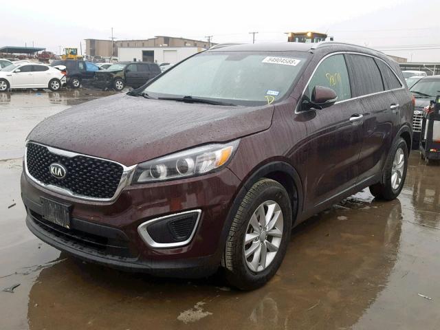 5XYPG4A51GG003912 - 2016 KIA SORENTO LX BURGUNDY photo 2