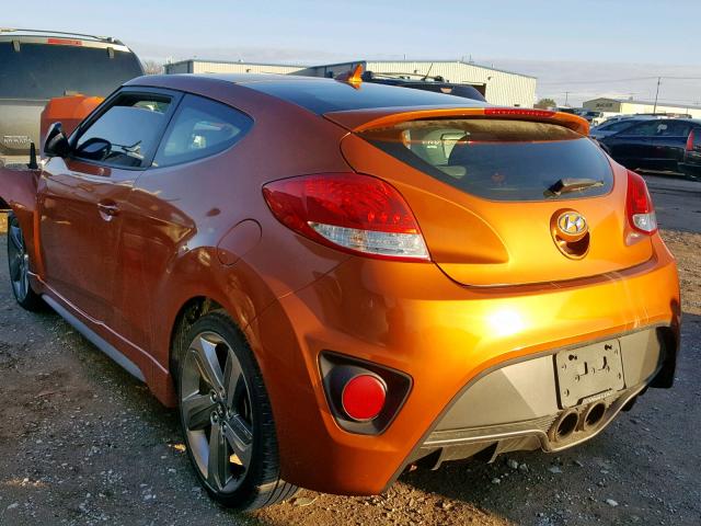 KMHTC6AE5DU169779 - 2013 HYUNDAI VELOSTER T ORANGE photo 3