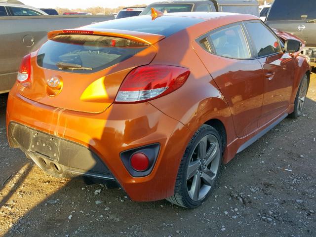 KMHTC6AE5DU169779 - 2013 HYUNDAI VELOSTER T ORANGE photo 4